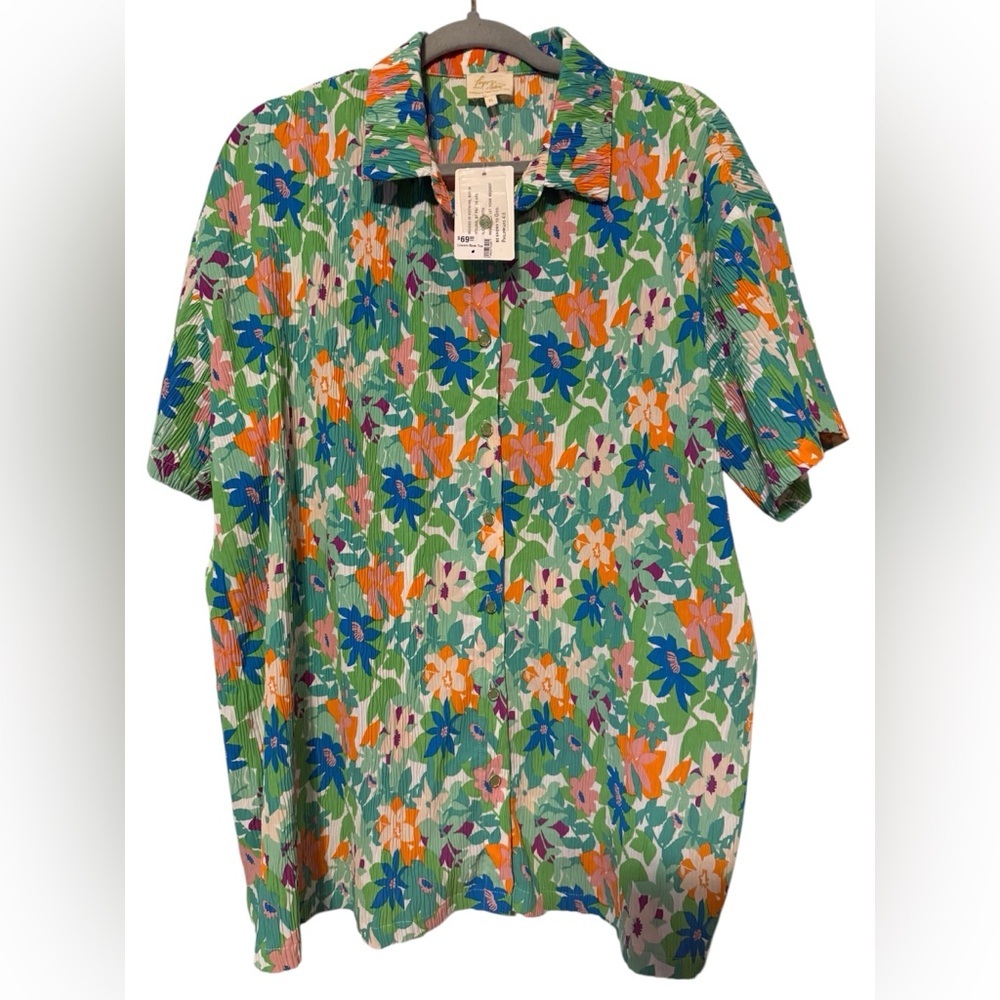 Colorful Floral Button-Up Shirt